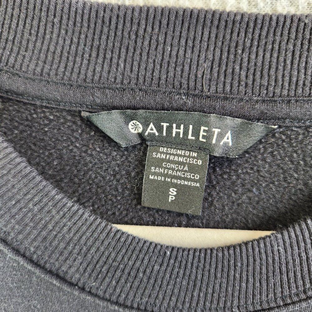 Athleta Sweatshirt Womens S Black Solitude Jersey Knit Pullover Loungewear Comfy - Picture 12 of 16